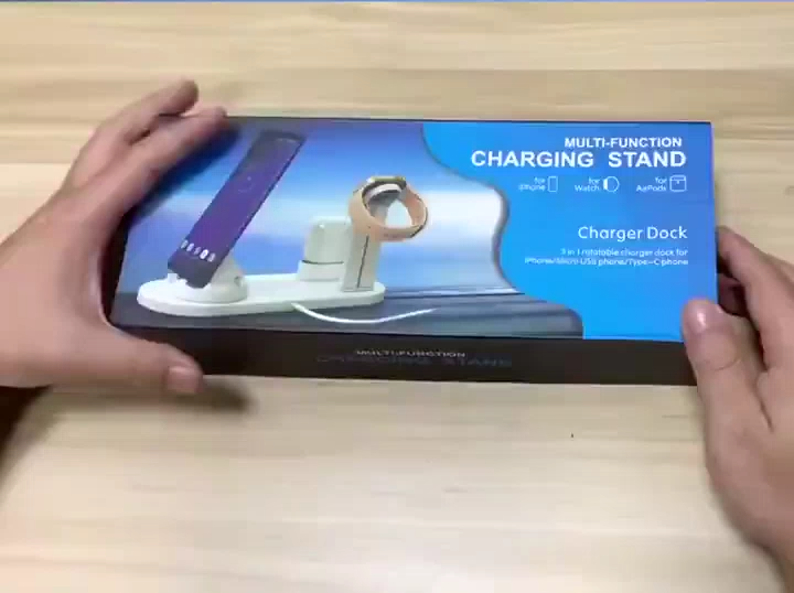 [SG] 4 in 1 Qi Fast Wireless Charging Dock for Apple Watch 7 6 and Airpods 2 3 Pro Charging Station for Multiple Devices Wireless Charger for iPhone 14 13 12 11