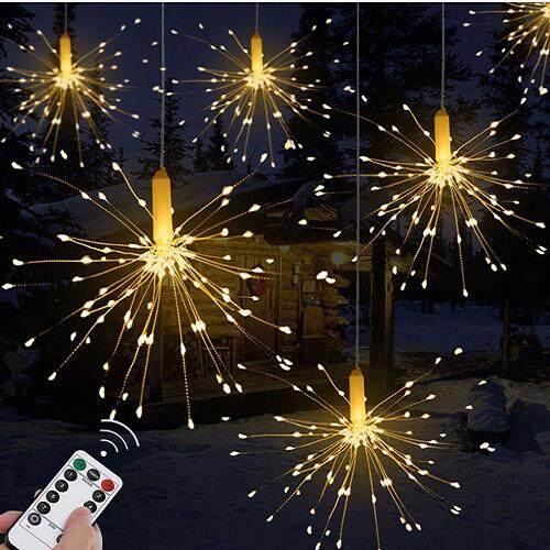 100/120/150/180LED Solar Power Firework Fairy String Lights Remote Control Waterproof Christmas Garden Party Decor Y05