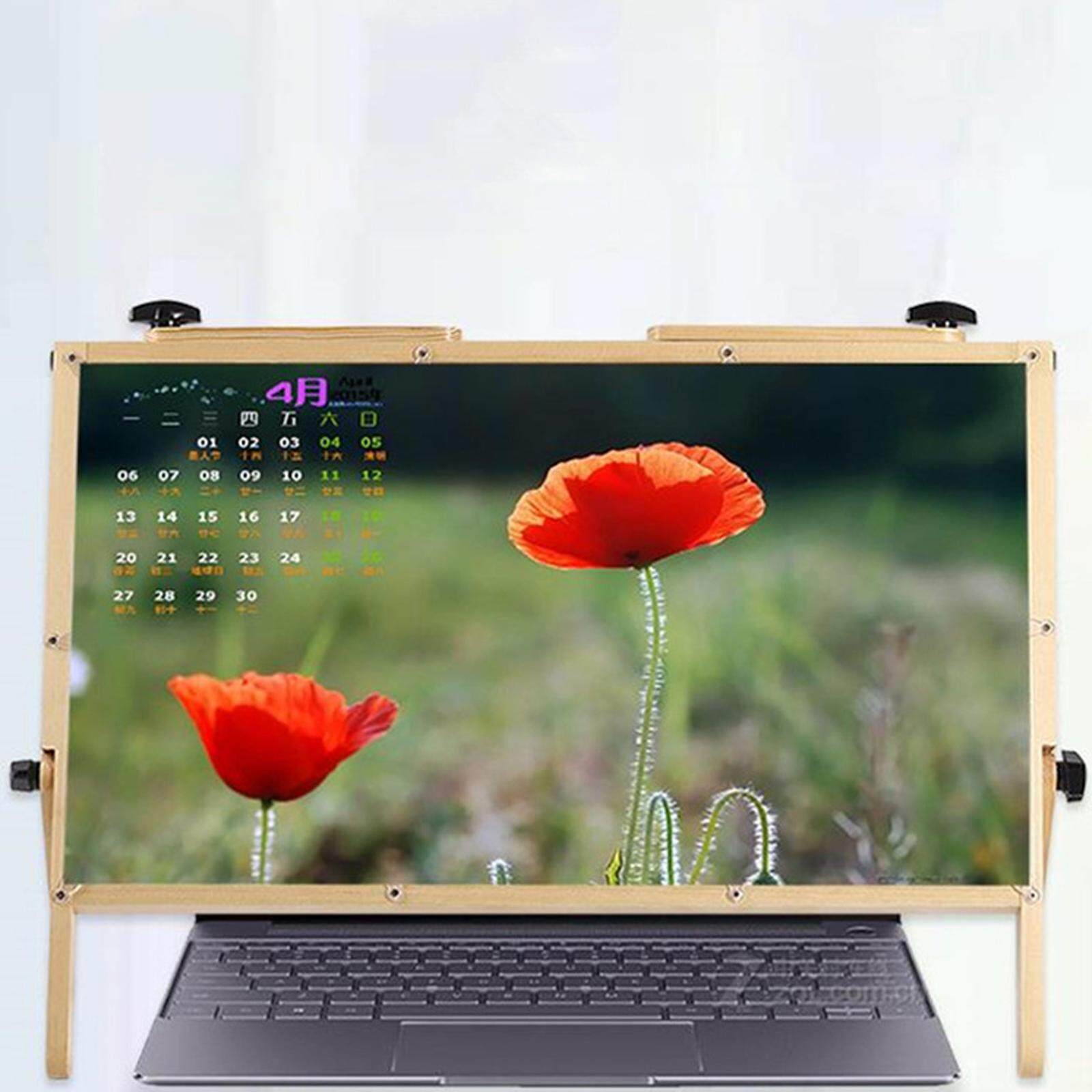 milageto Laptop Screen Magnifier Smartphone Wood Frame Lightweight Home Magnifying