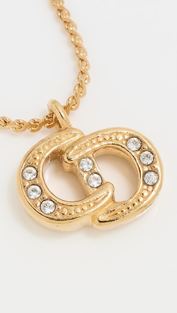 Dior Gold Crystal CD Necklace